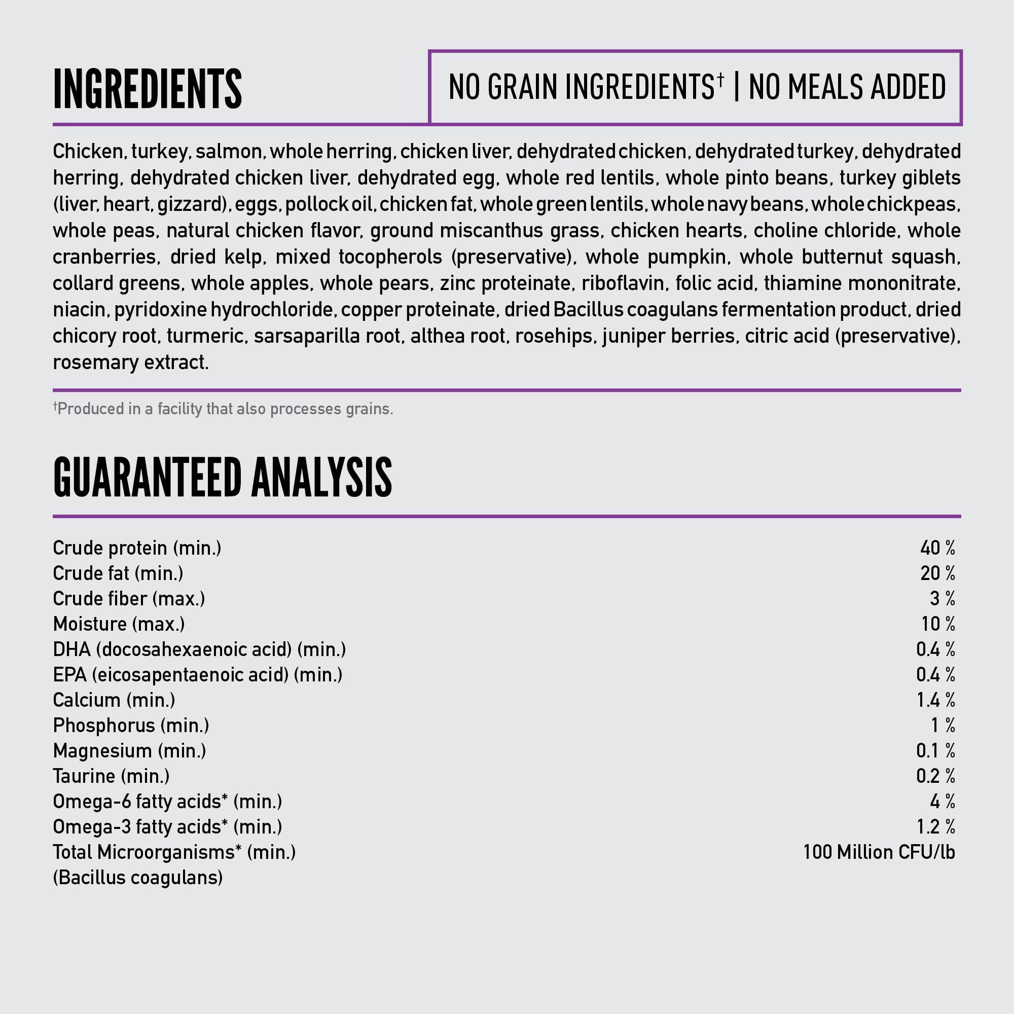 ORIJEN WholePrey organs and bones for nutrient-dense texture and nutrition.