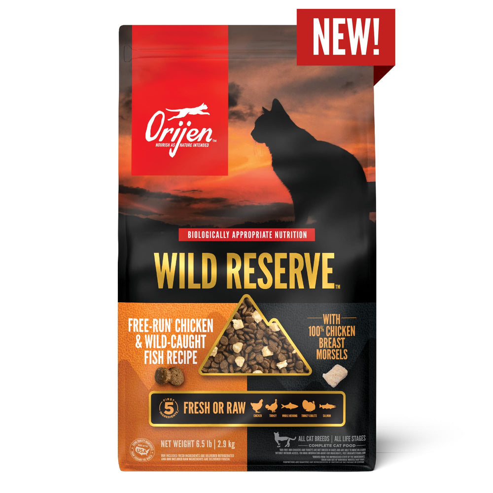 ORIJEN Wild Reserve is made in the USA with global ingredients.