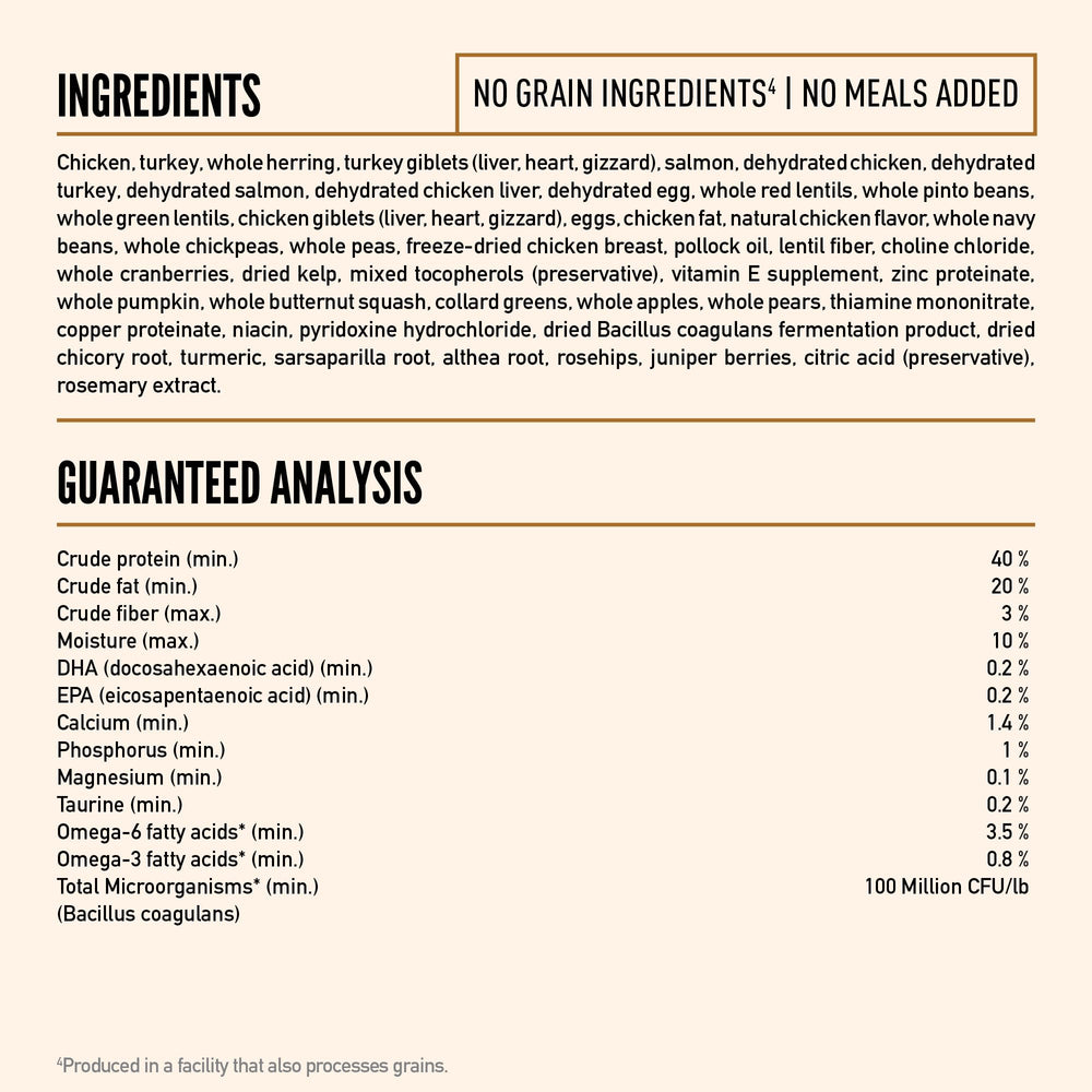 ORIJEN Wild Reserve promotes healthy skin and coat with quality ingredients.