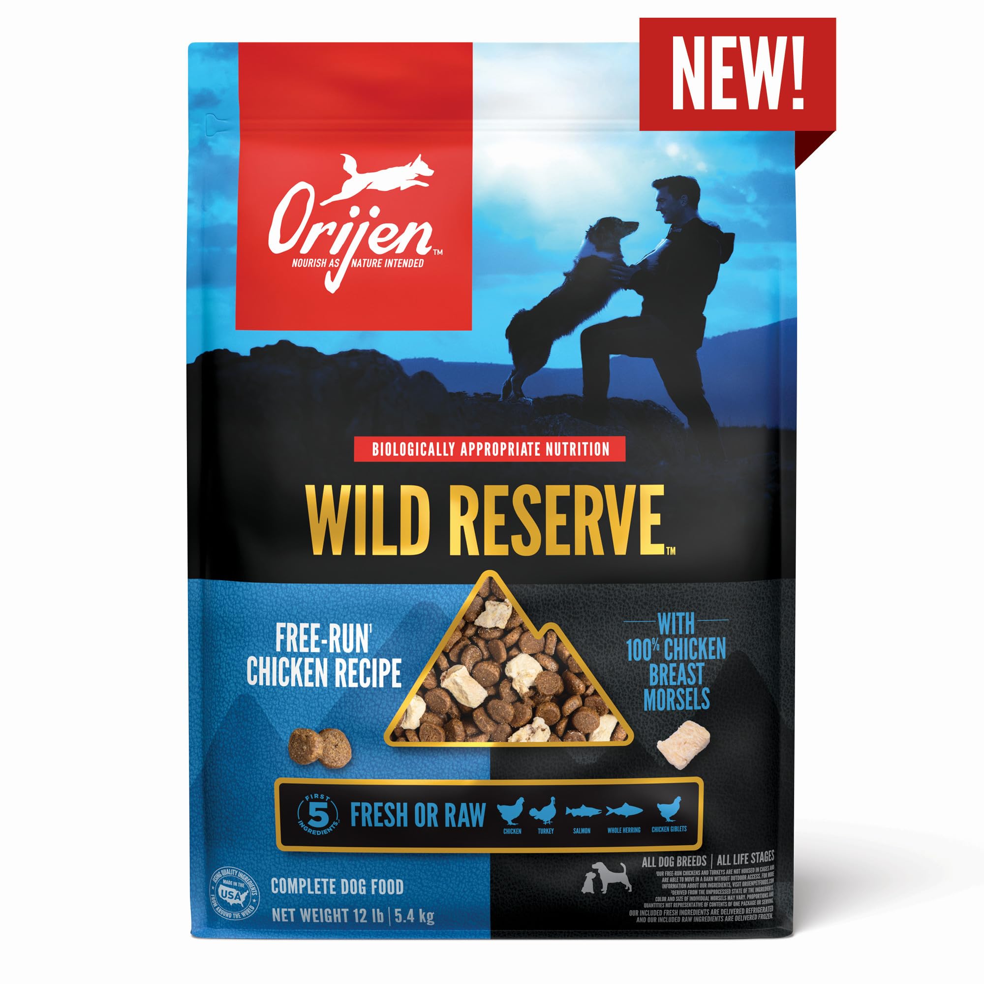 ORIJEN Wild Reserve ideal for active dogs seeking flavorful meals