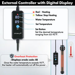 Orlushy external controller with LED display for easy temperature adjustments.
