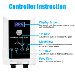 Orlushy DC-4000 external controller close-up showing sine wave precision