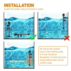 Orlushy heater durable ABS shell enhances safety in tanks.