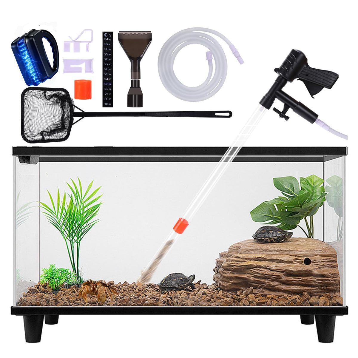 ORLYOBABE fish tank cleaner kit ready for all-in-one maintenance.