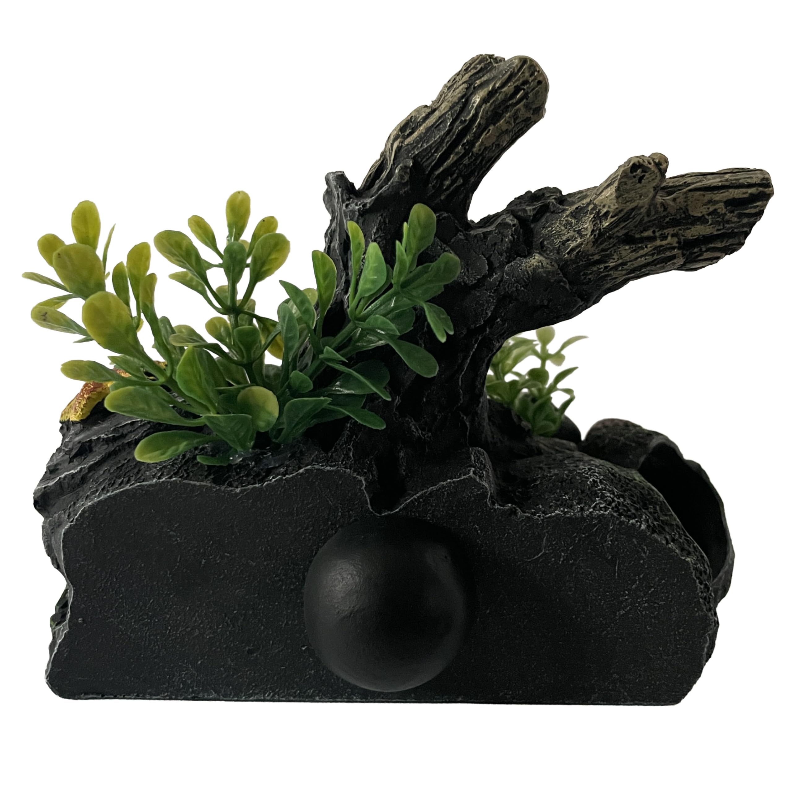 OrnaMounts driftwood texture ornament blending with live plants