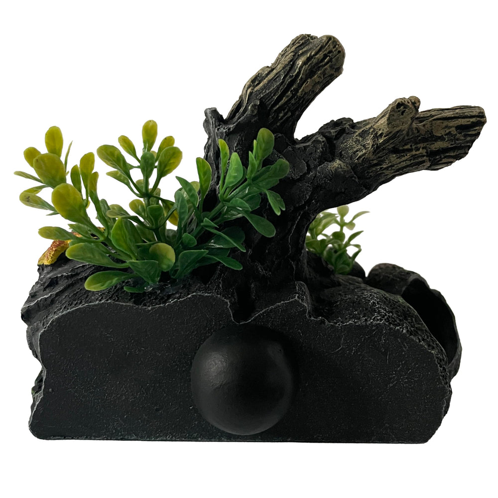 OrnaMounts driftwood texture ornament blending with live plants
