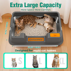 OROLEY easy-entry raised-step design for cats of all ages.