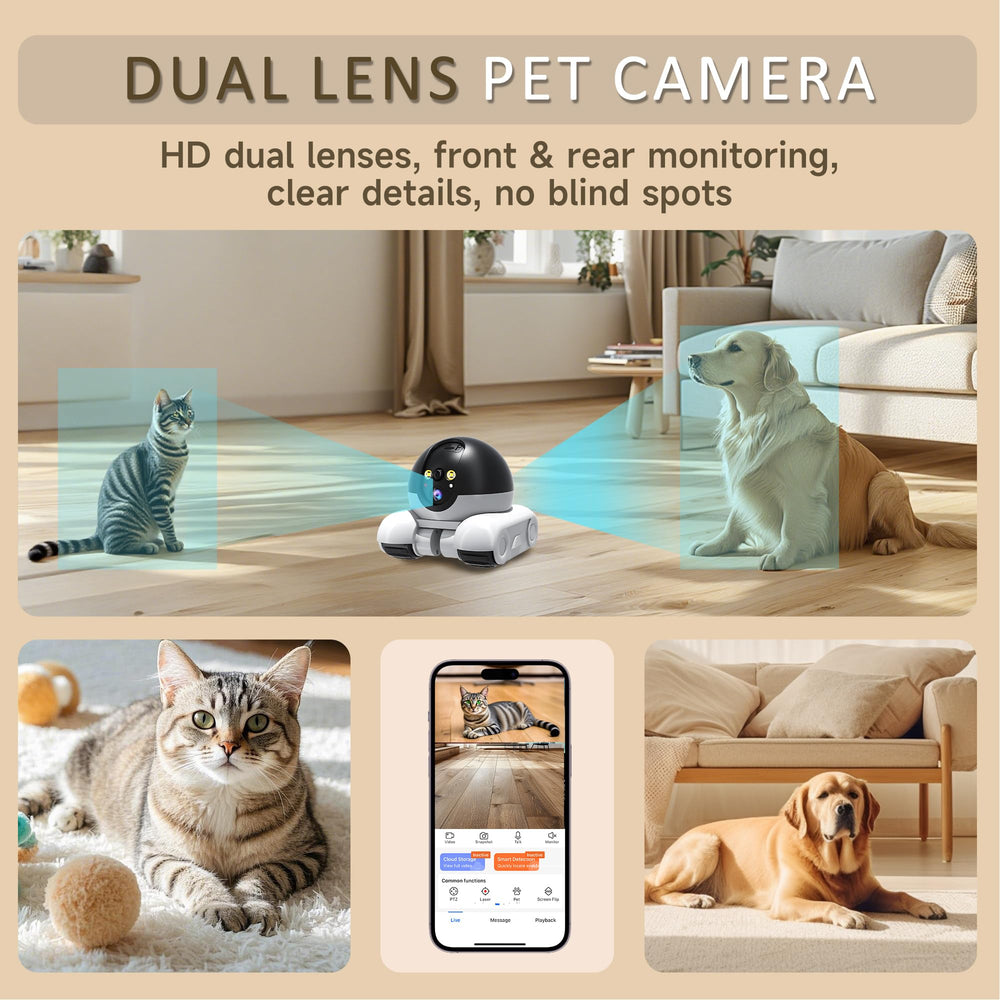 OROMVO Pet Camera AI alerts notify you of movement or sound.