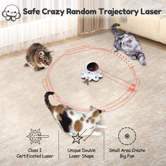 ORSDA cat laser toy with 8-hole feather release entices pouncing and fluttering