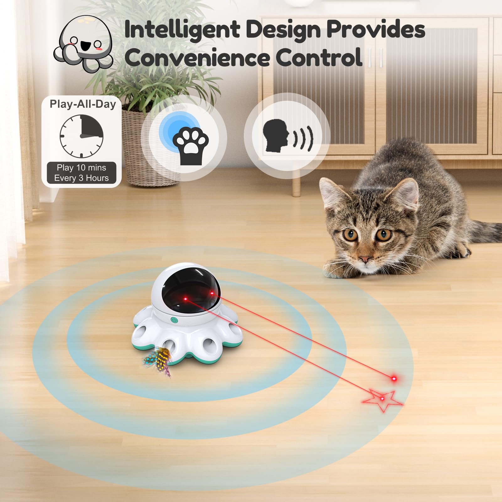 ORSDA cat laser toy includes night mode for quieter evenings.