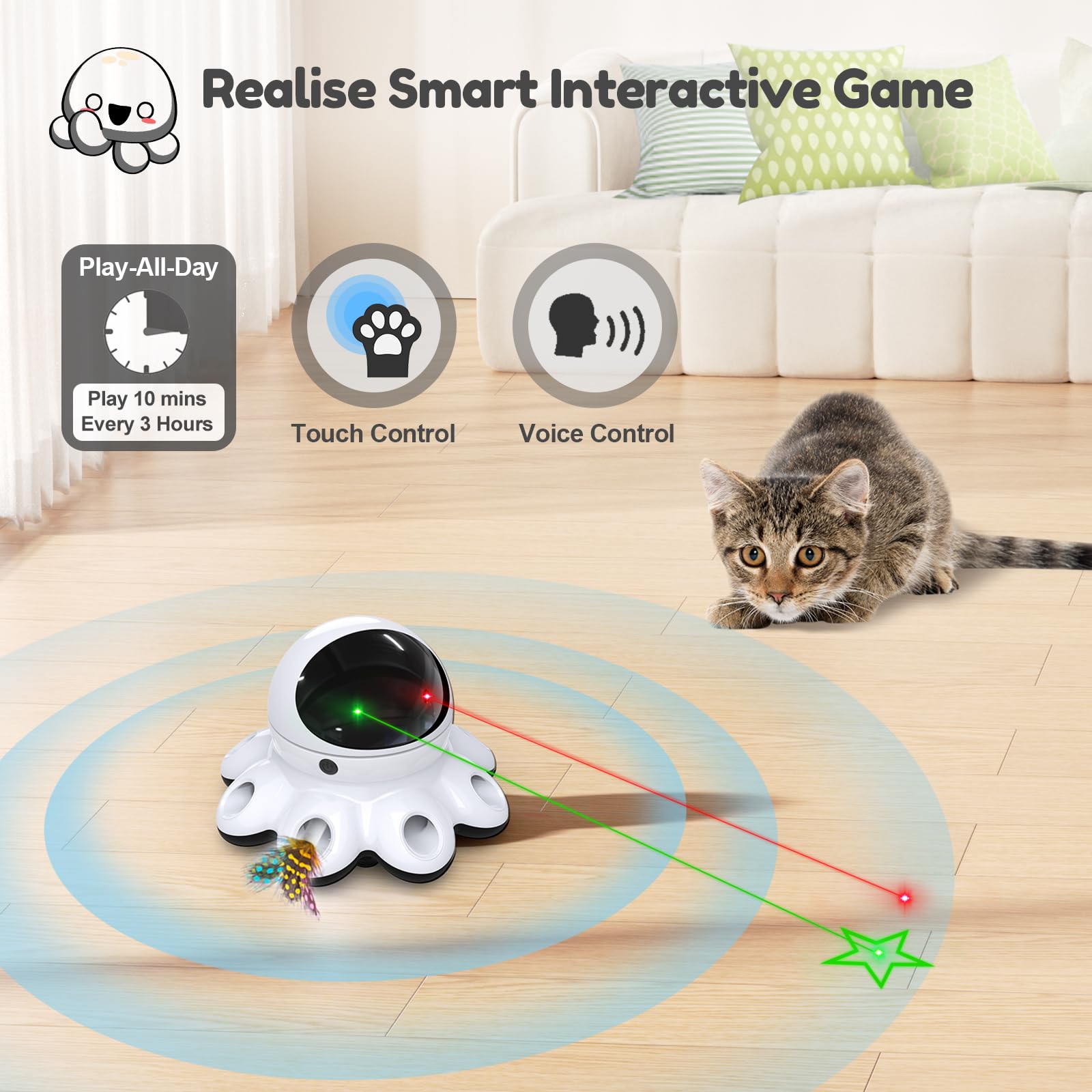ORSDA cat laser toy made with safe ABS material for durable fun.