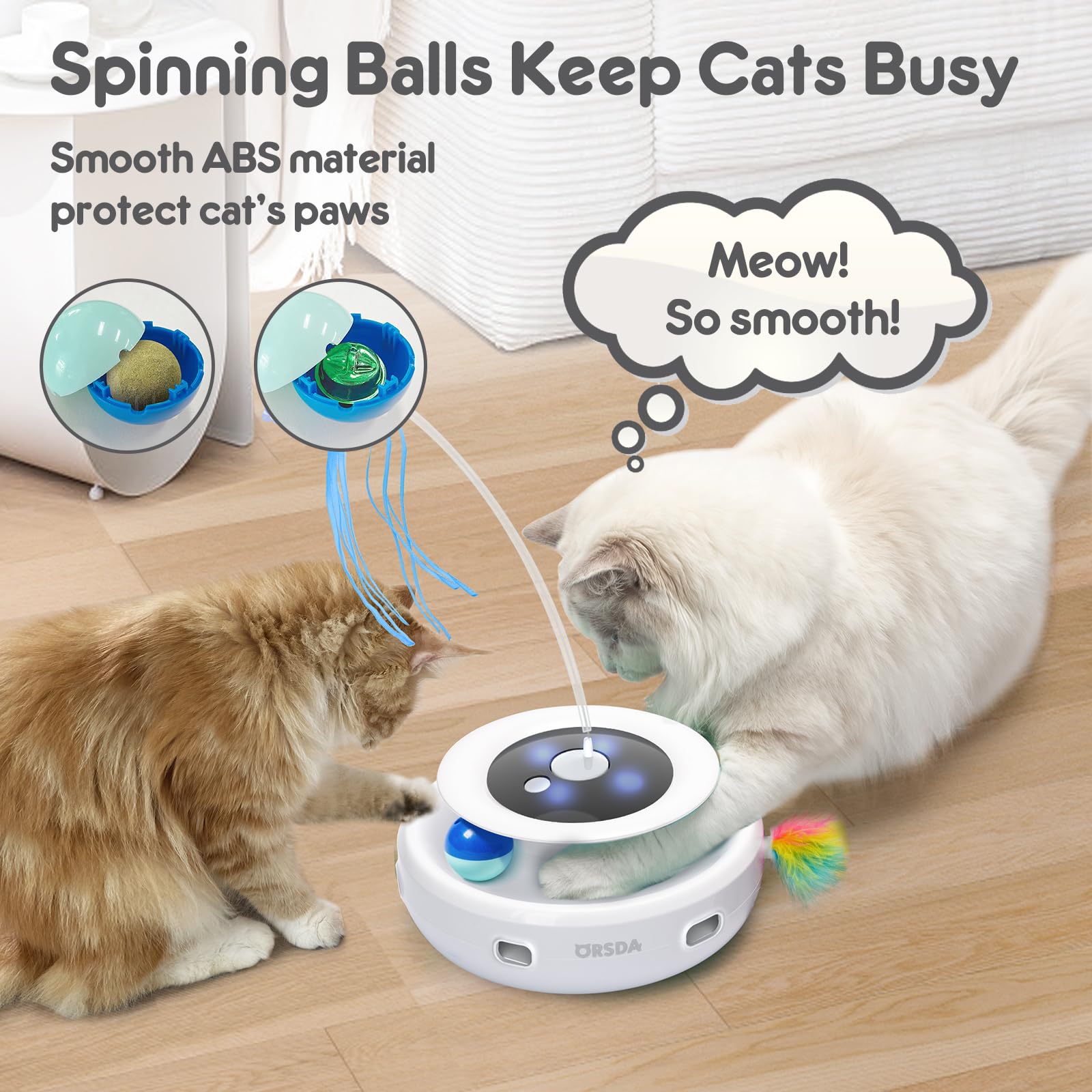 ORSDA ABS ball track ensures smooth movement and paw safety during play