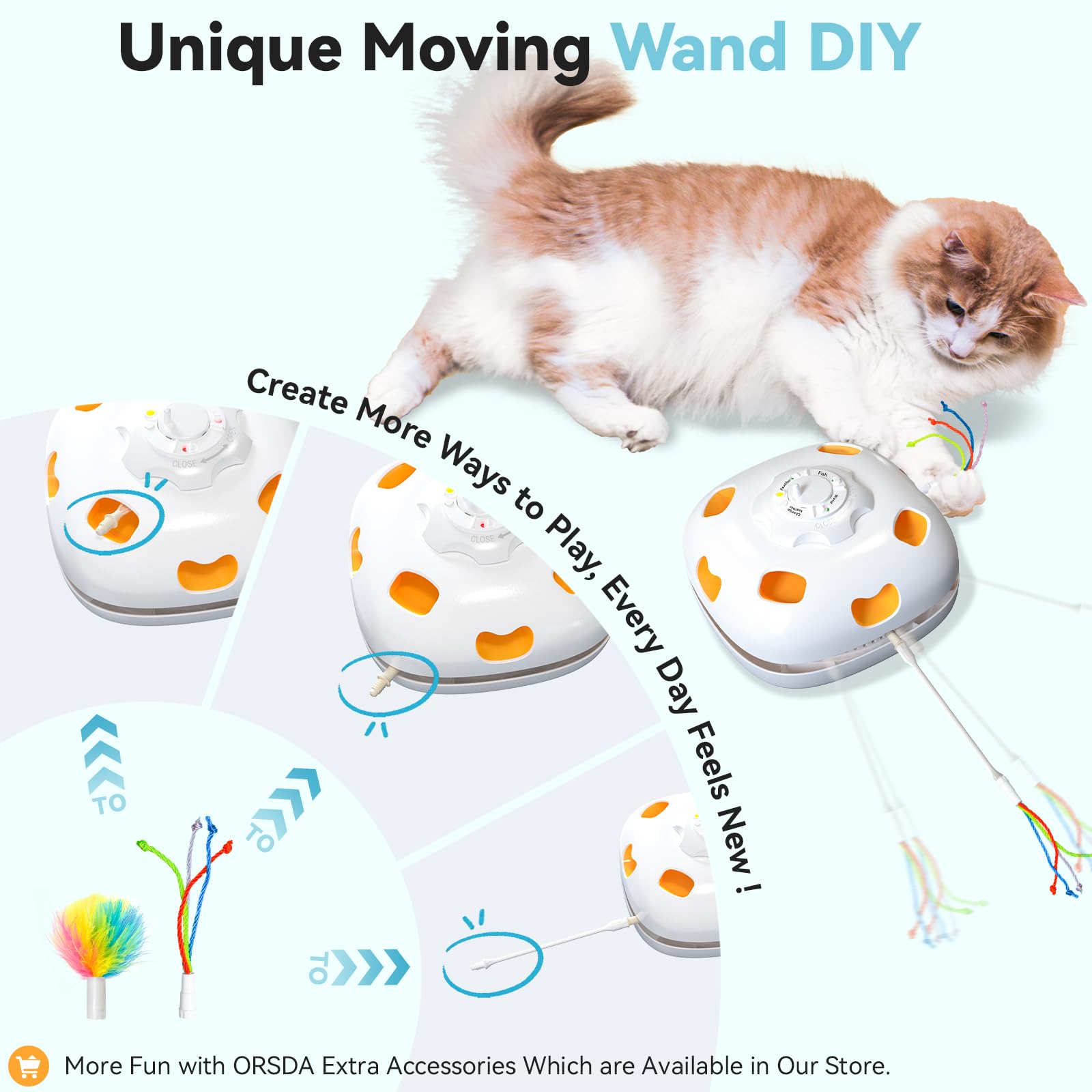 ORSDA cat toy voice activation adds responsive action for cats