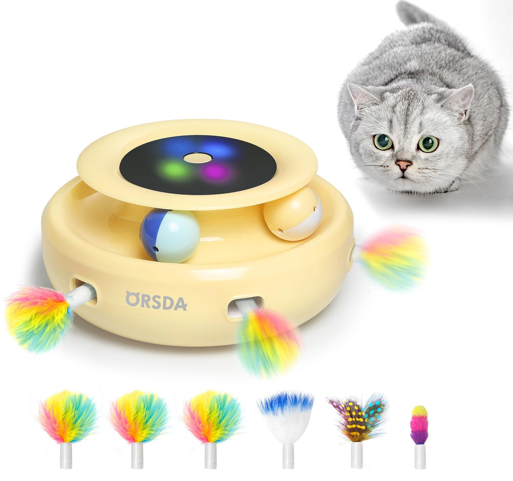 ORSDA cat toys ambush feather ball encourages indoor play and curiosity