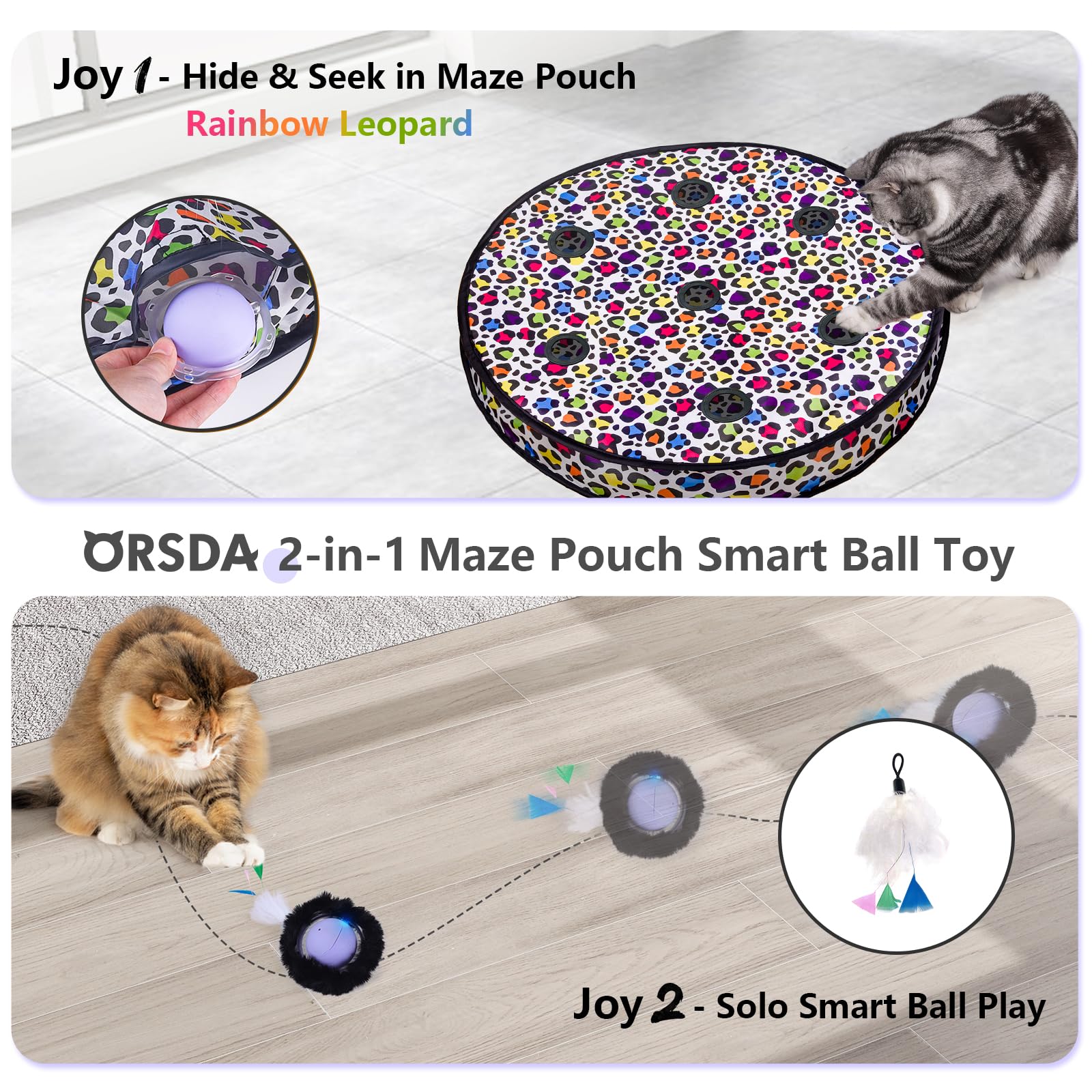 ORSDA automatic fast-rolling ball ready for chasing play on various floors