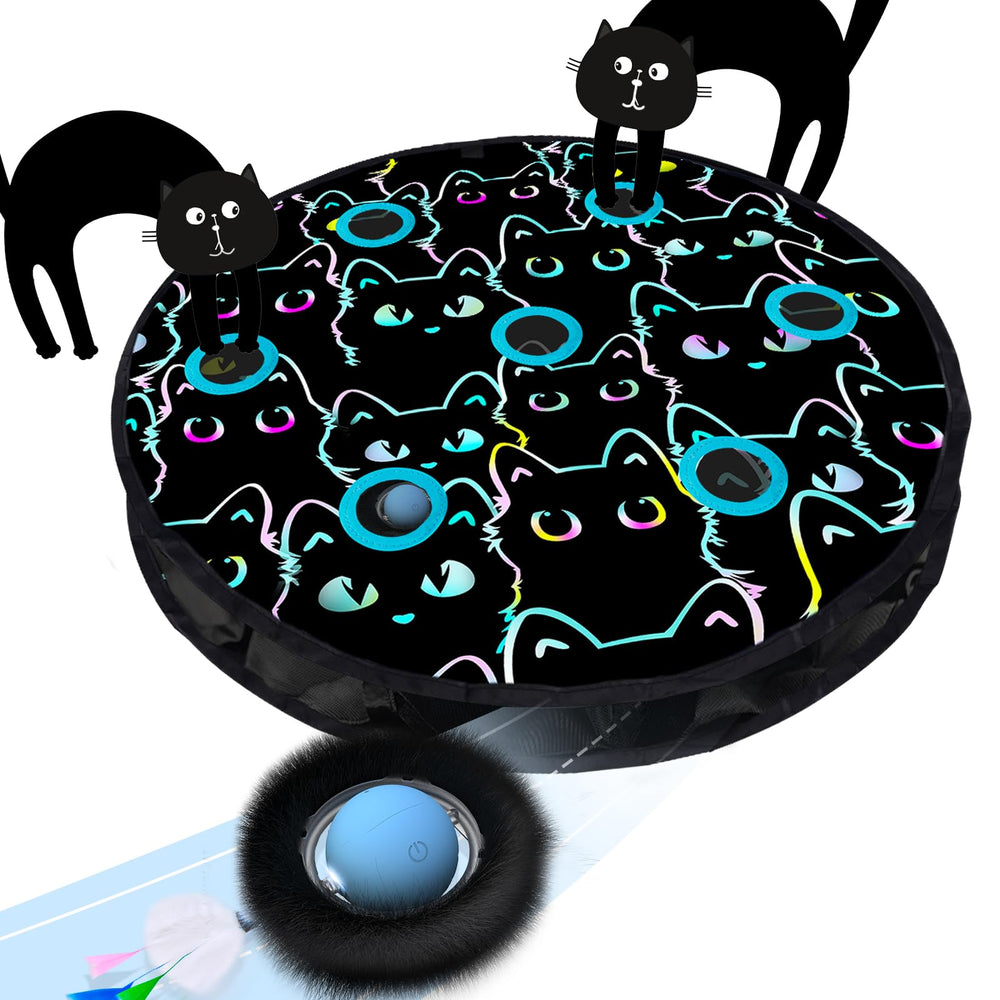 ORSDA cat toy fast rolling ball in pouch for engaging indoor play that stimulates curiosity.