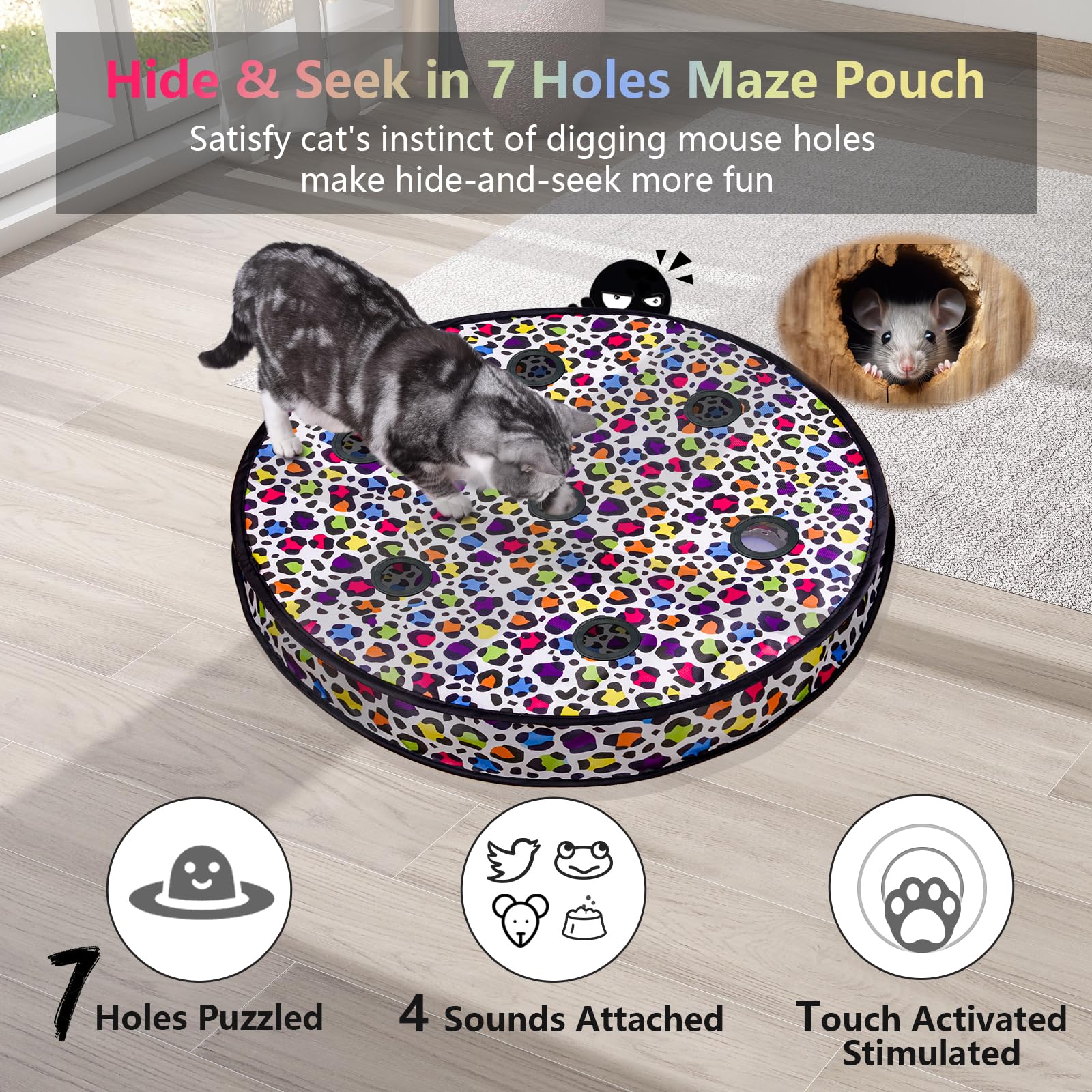ORSDA hide-and-seek mouse holes stimulating hunting instincts during indoor play