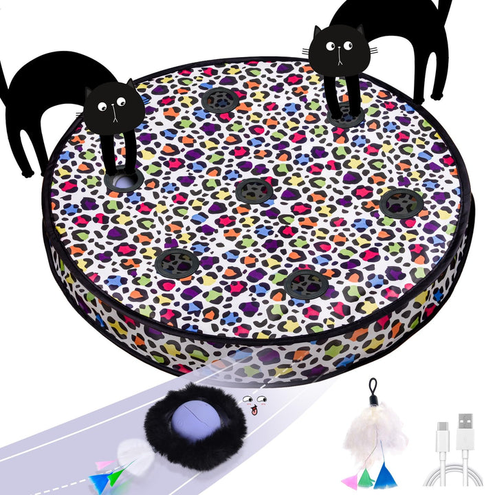 ORSDA cat toy with interactive moving ball in seven-hole maze for active engagement