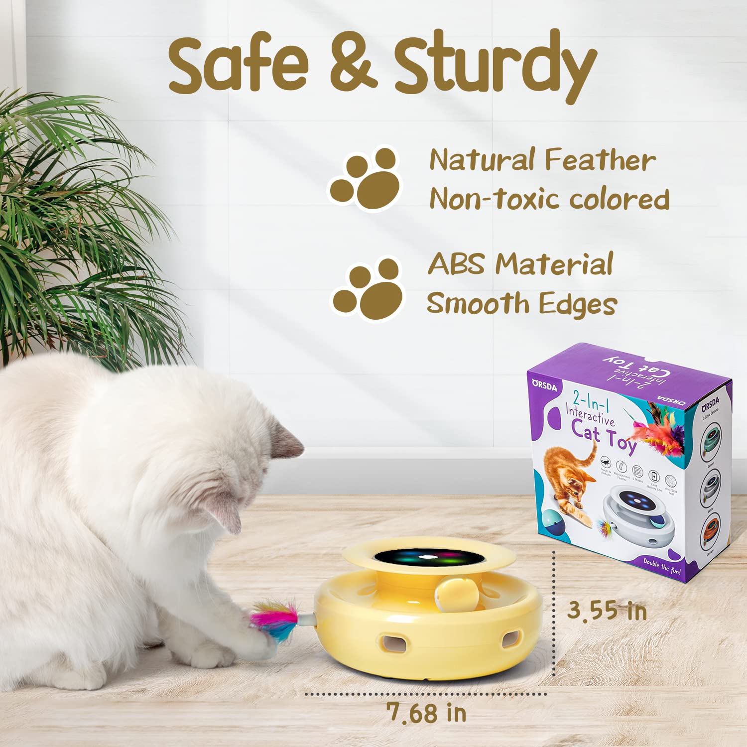 ORSDA cat toys LED night-light enhances visual appeal during playtime