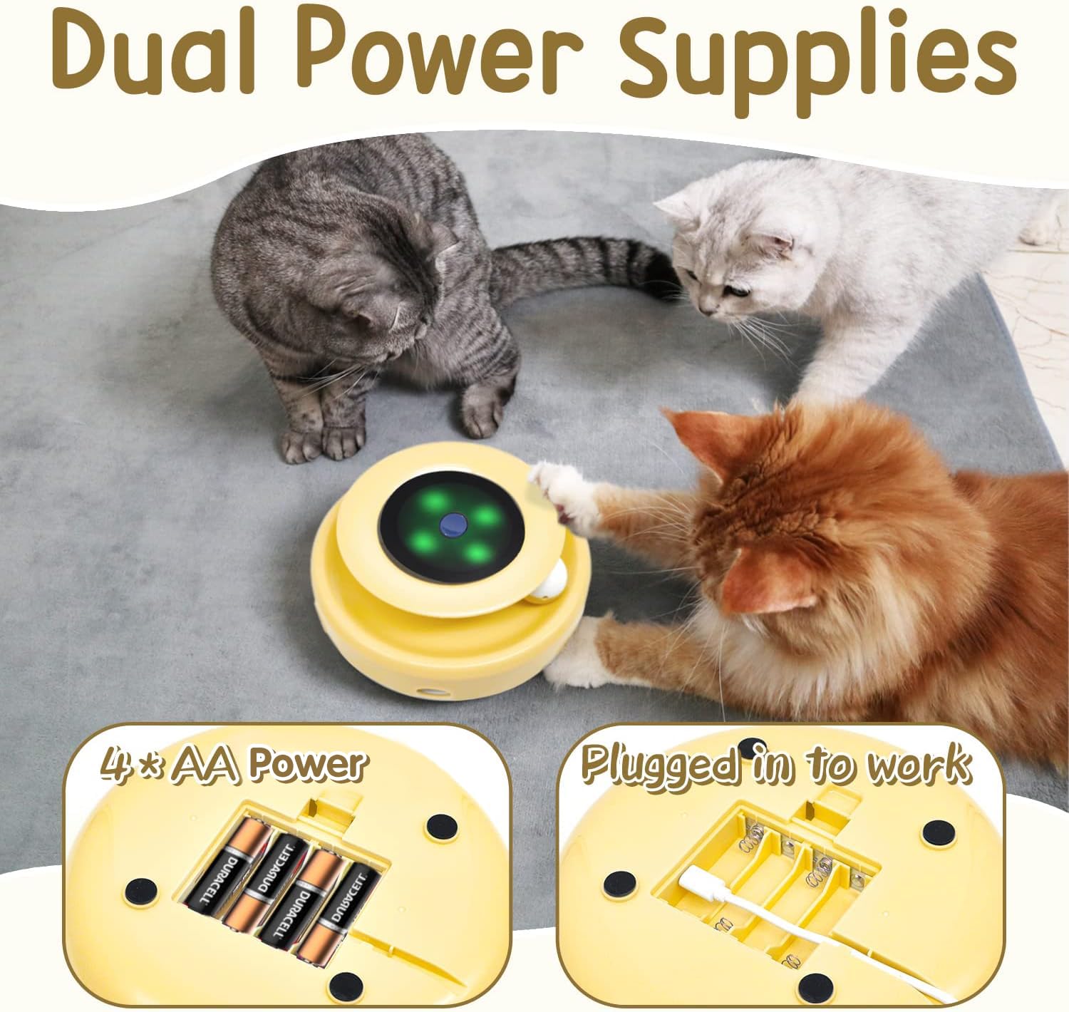 ORSDA cat toys low-noise play mode creates a calm play session
