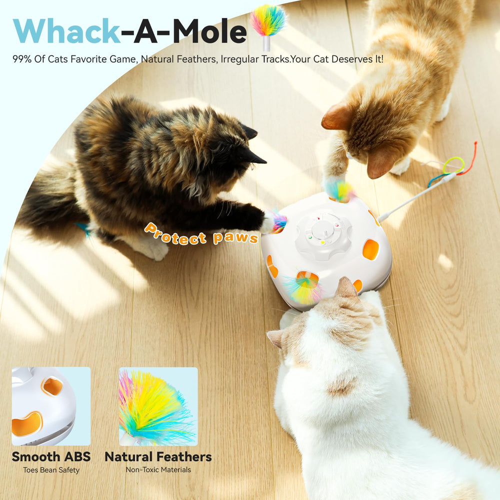 ORSDA cheese cat toy whack-a-mole for safe swatting actions