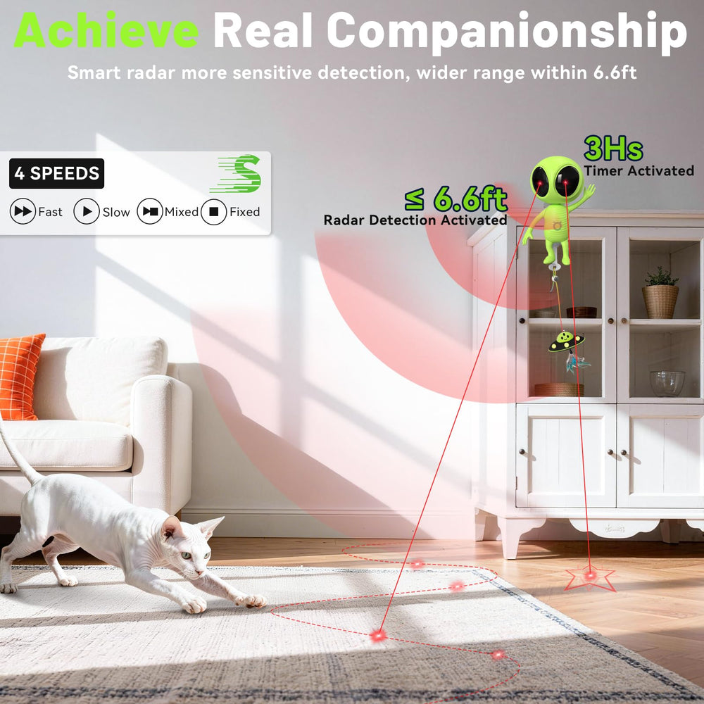 ORSDA four play modes keep cats engaged with fast, slow, mixed, or manual.