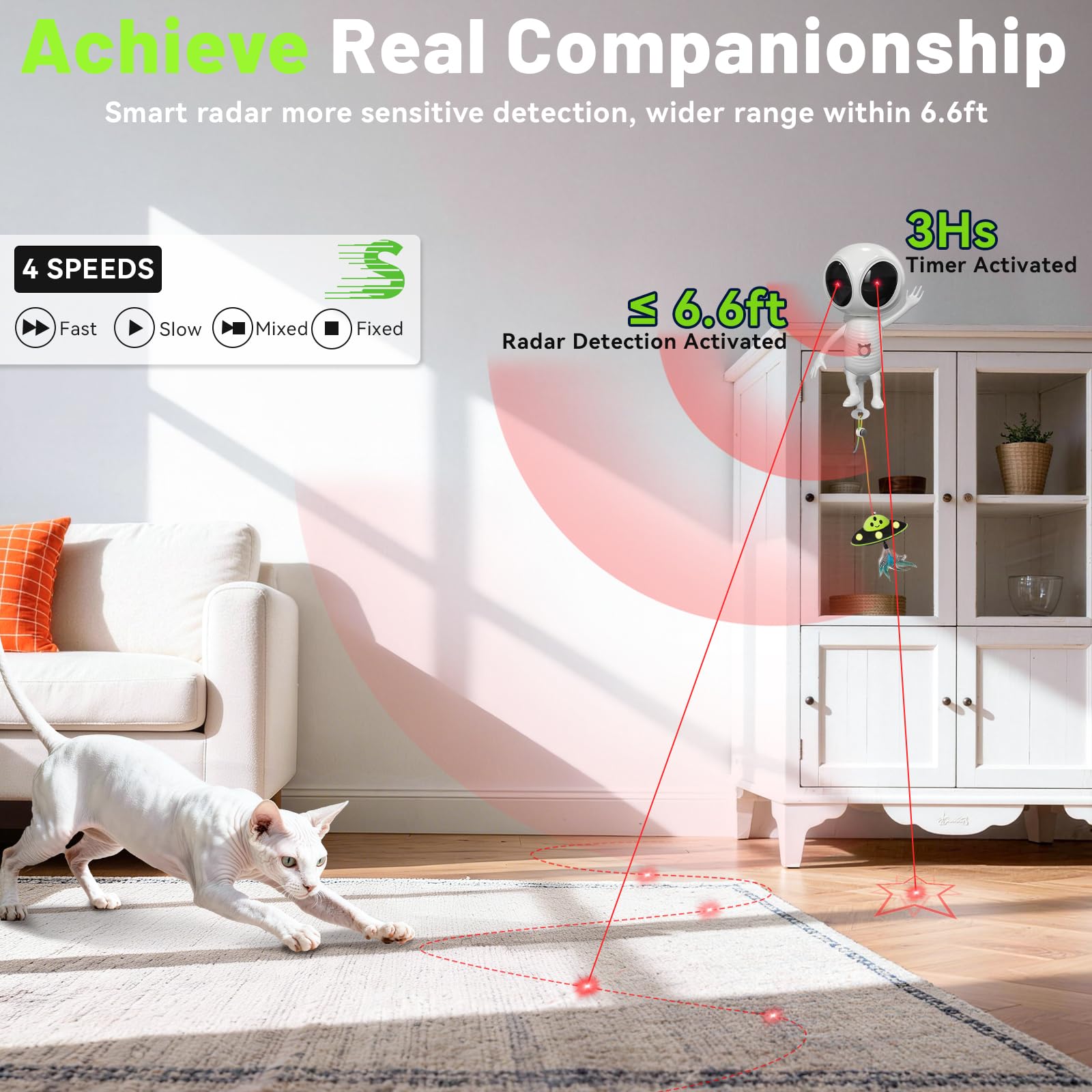 ORSDA laser cat toy clip attachment securing on door or table for flexible setup