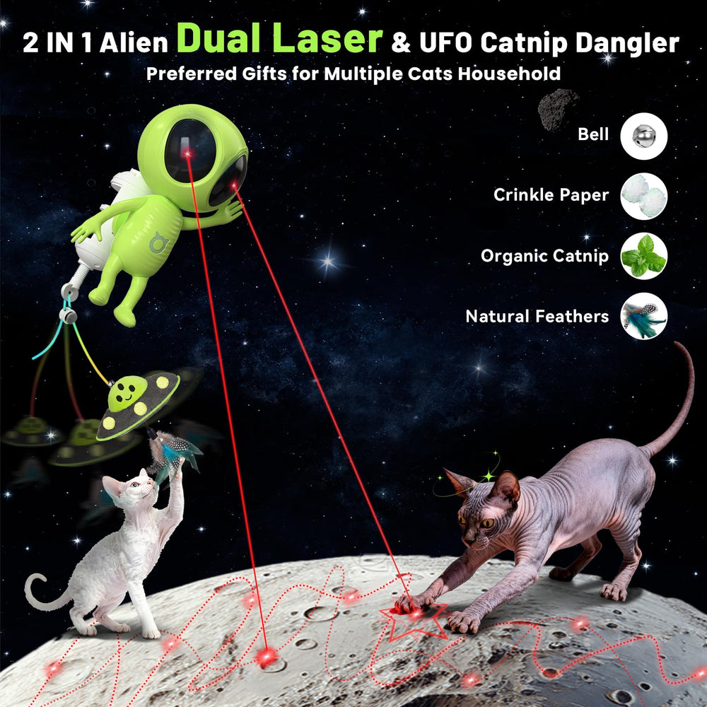 ORSDA UFO dangler with organic catnip boosts interactive play sessions.