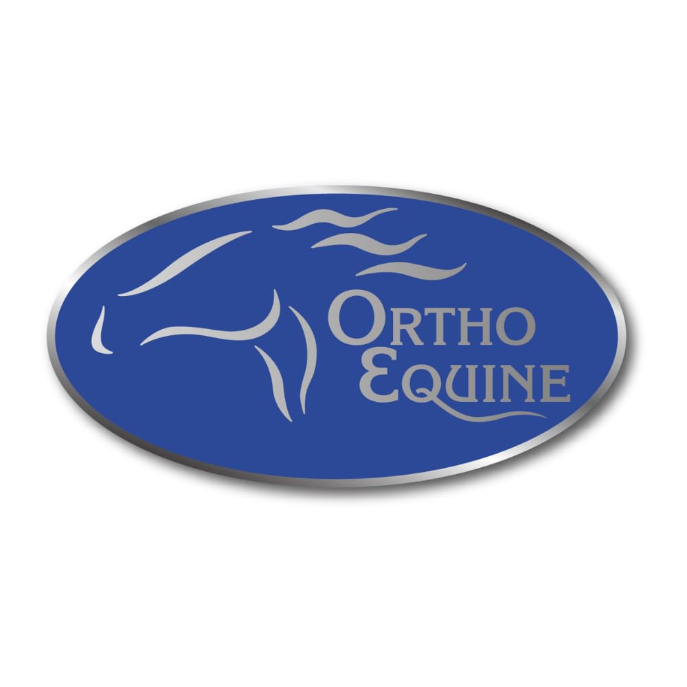 ORTHO EQUINE packaging next to vet supplies in a stable setting