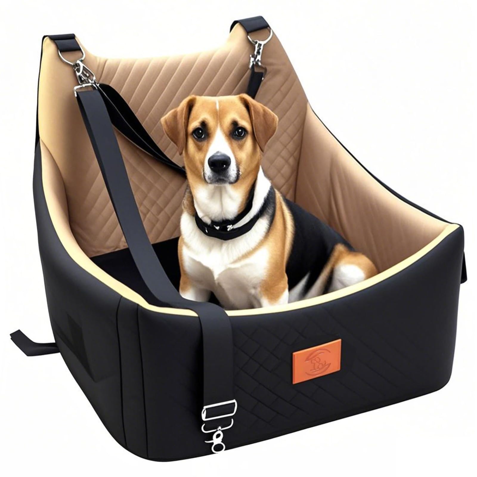 OSNBATN dog booster seat outer view showing stability and fit in car