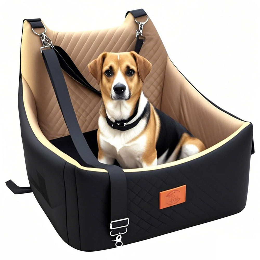OSNBATN dog booster seat outer view showing stability and fit in car