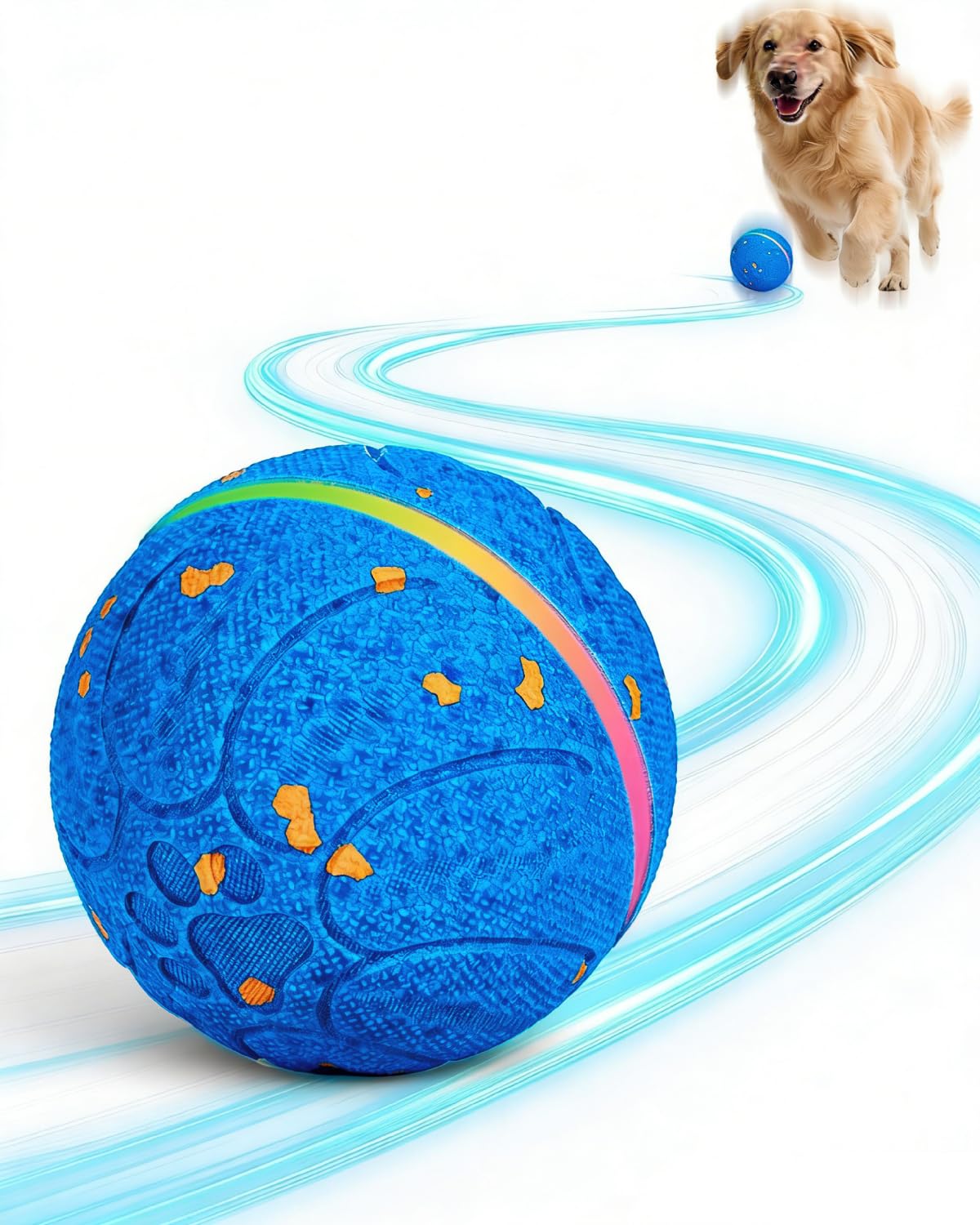 Osou smart interactive dog toy ball features glowing lights for indoor play and chase