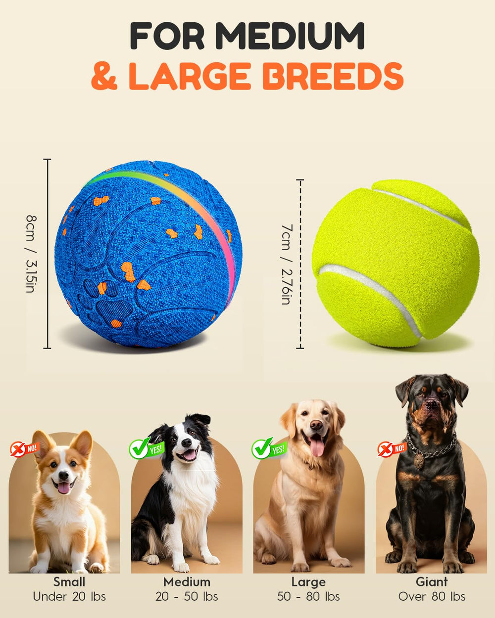 Osou three-point-two-inch diameter dog toy ideal for medium and large dogs