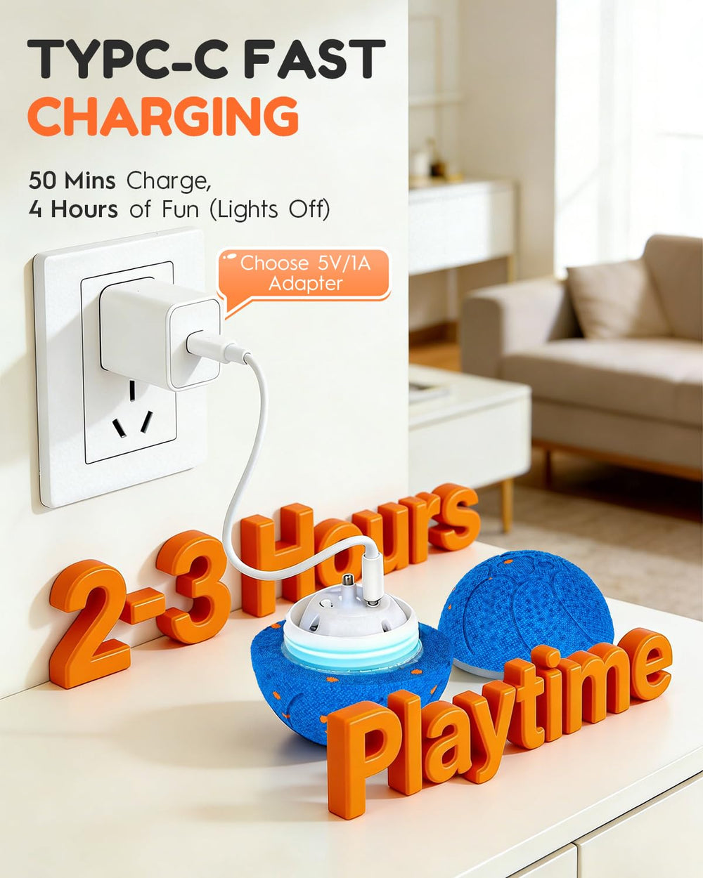 Osou Type-C fast charging dog toy for quick power up and playtime readiness