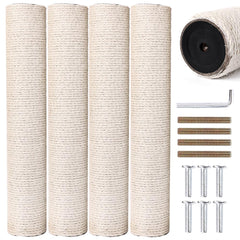OSPNIEEK cat scratch post refill with 15.7-inch sisal pole for durable furniture protection.