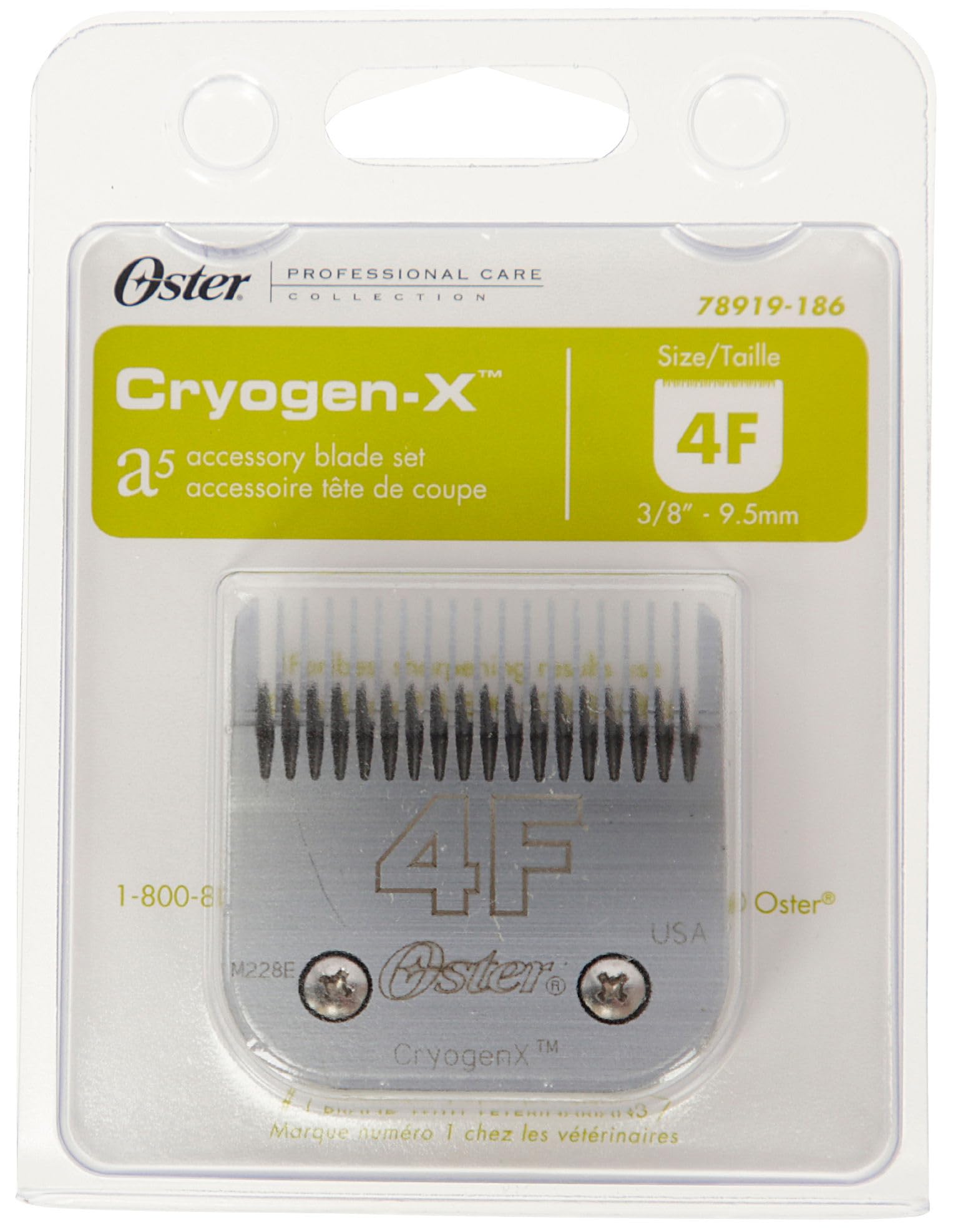 Oster CryogenX heat-treated blade close-up shows a tough edge.