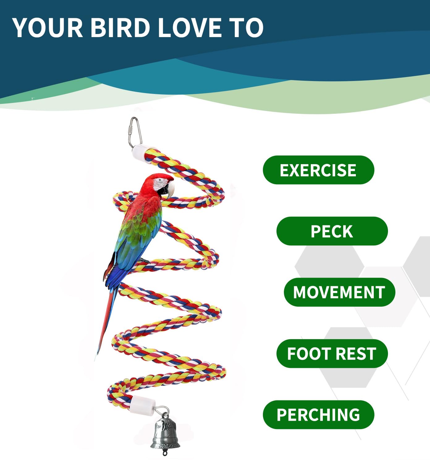 OSWINMART versatile parrot toy perch for small to regular size birds