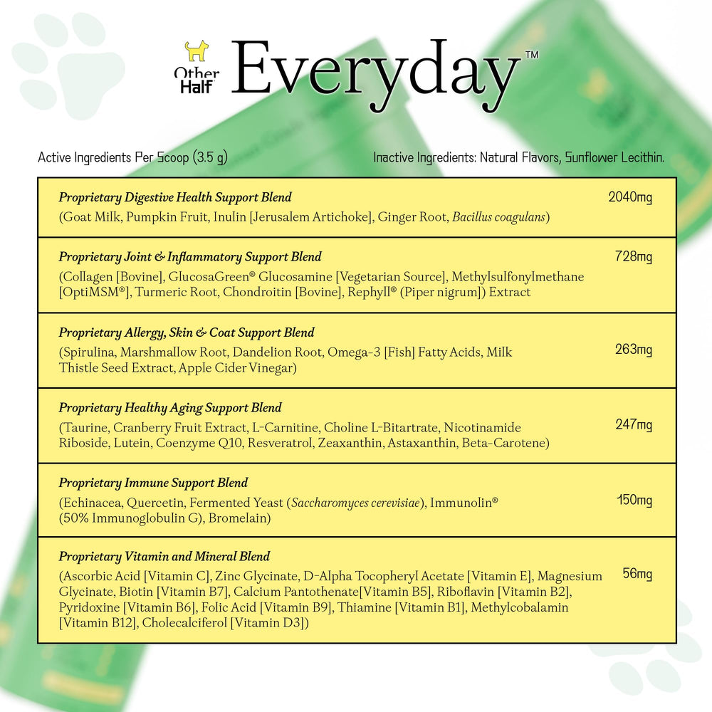 Other Half Everyday hip joint ingredients support mobility.
