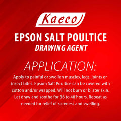 Other Kaeco Epsom Salt Poultice jar labeled for abscess drawing support