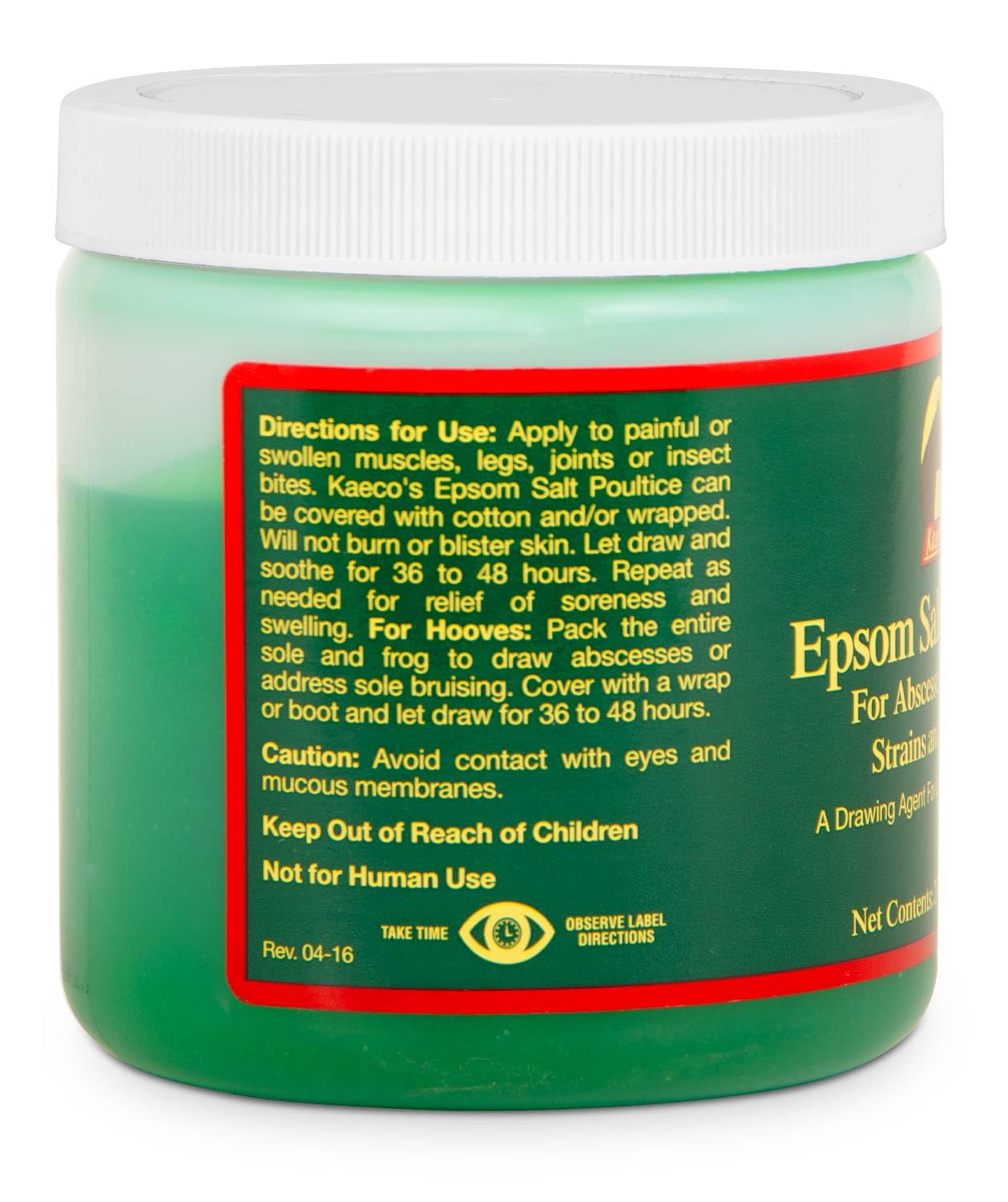 Other Kaeco Epsom Salt Poultice packaging shows 20-oz jar size