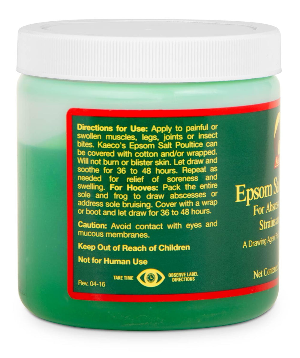 Other Kaeco Epsom Salt Poultice packaging shows 20-oz jar size