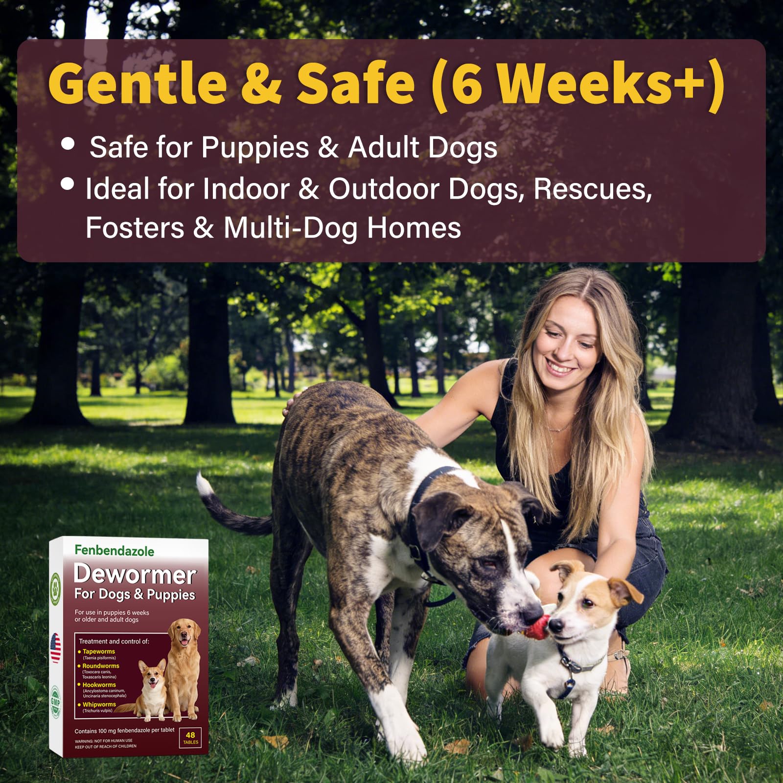 OthoKing dog dewormer bottle front with label and dosage guidance.