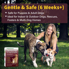 OthoKing dog dewormer bottle front with label and dosage guidance.