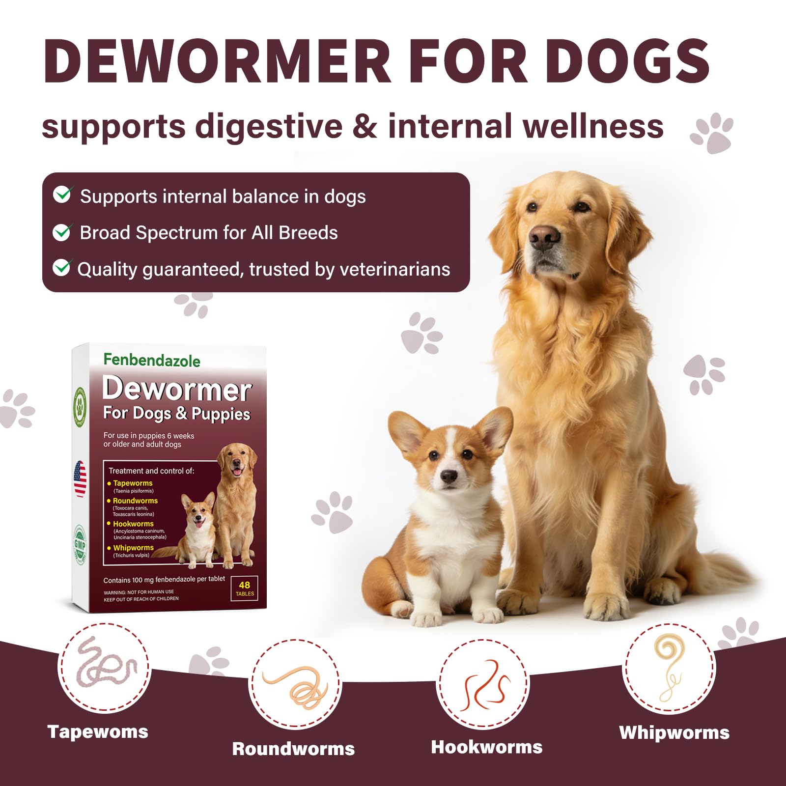 OthoKing dog dewormer tablets served with food for stress-free administration.