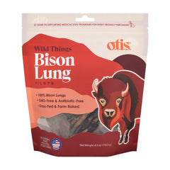 OTIS Wild Things Bison Lung Filets 4oz bag front, ideal protein-rich reward for daily training