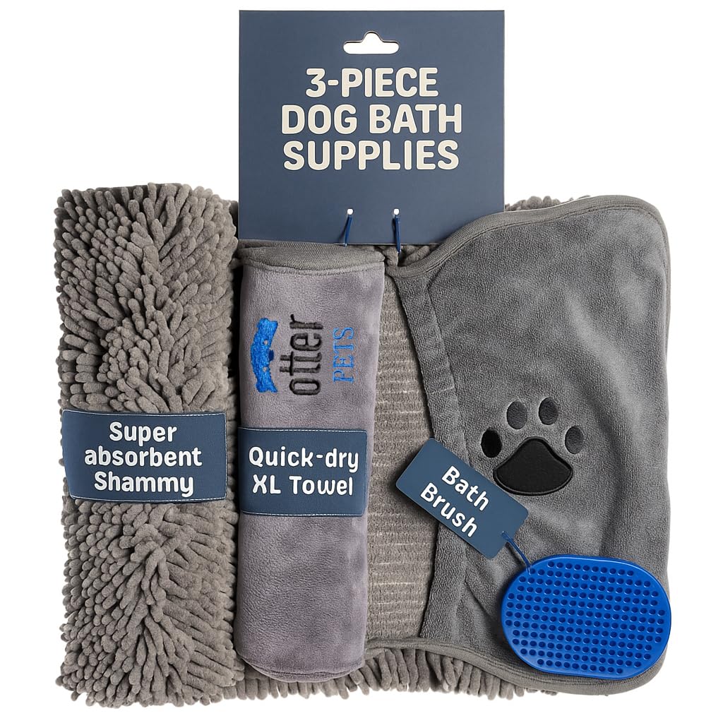OtterPets 3-piece bath set overview, compact kit for quick grooming.