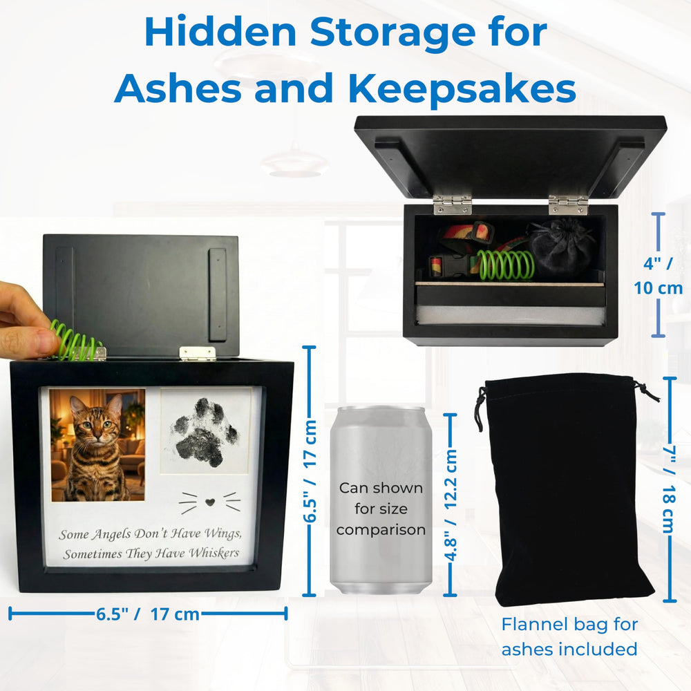 OtterPets cat urn ashes dimensions 6.5 by 6.5 by 4 inches