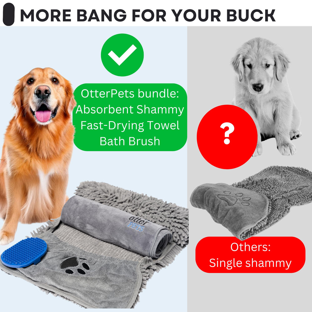 OtterPets dog brush with soft tips for gentle cleansing.