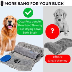 OtterPets dog brush with soft tips for gentle cleansing.