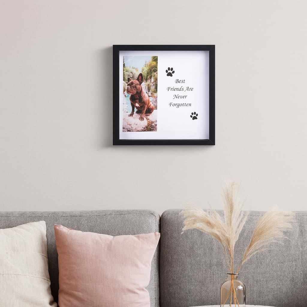 OtterPets memorial frame with photo and paw print keepsake